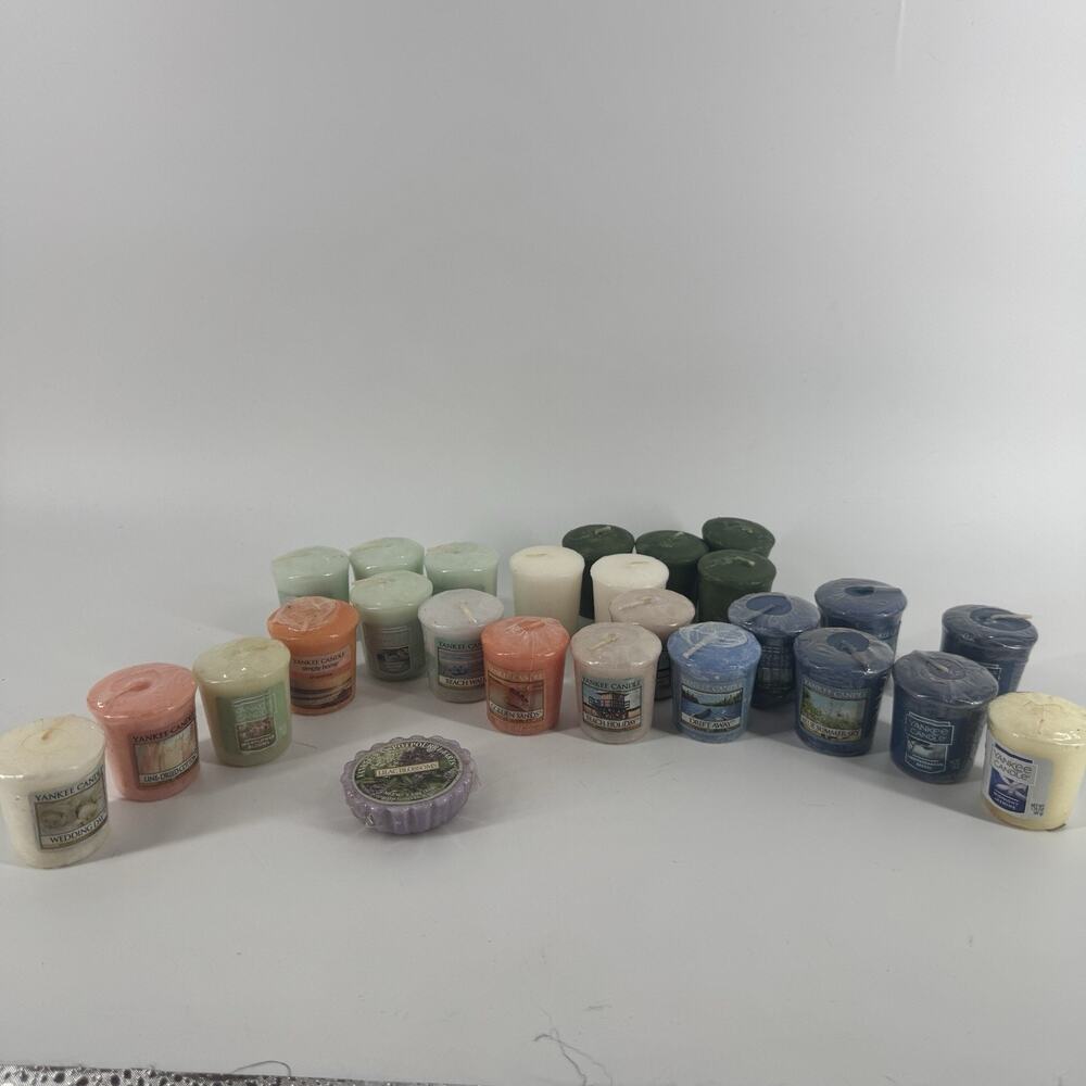 Yankee Candle SUMMER/BEACH SCENTS VOTIVES Assorted Retired SET OF 25 NOS+ 1 Tart